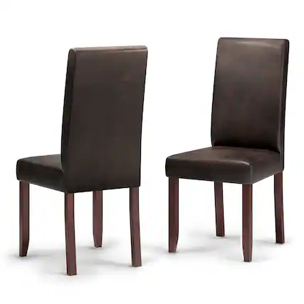 Front. Simpli Home - Acadian Parson Dining Chair (Set of 2) - Distressed Brown.