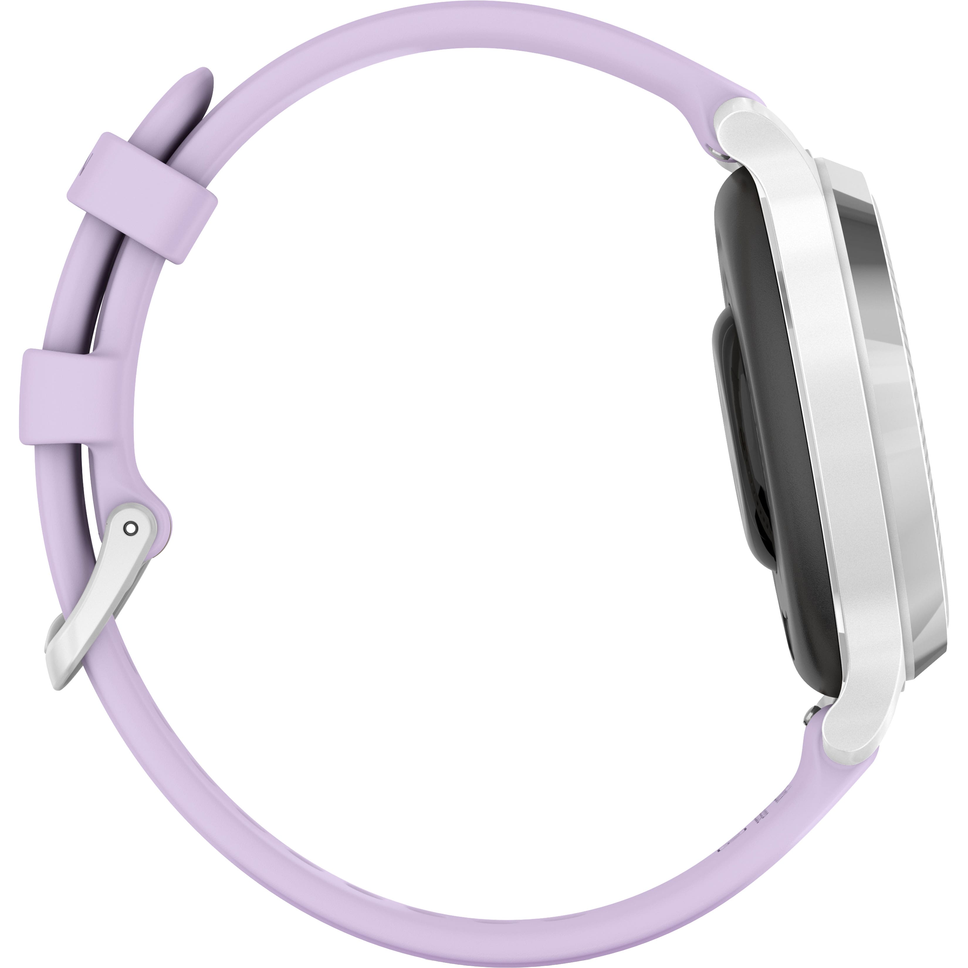 Alt View 1. Garmin - Lily 2 Active GPS Smartwatch 33 mm Anodized Aluminum - Silver with Purple Jasmine Silicone Band.