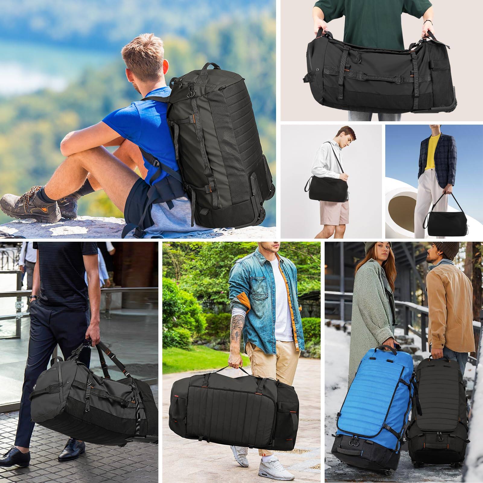 Alt View 2. Dapper Styles - 86l Collapsible Wheeled Luggage durable waterproof upgraded quilted base - B-Navy-110-140L.