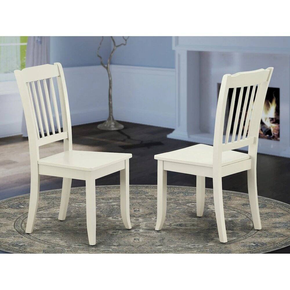 Alt View 4. East West Furniture - Dining Chair Linen White - Brown.
