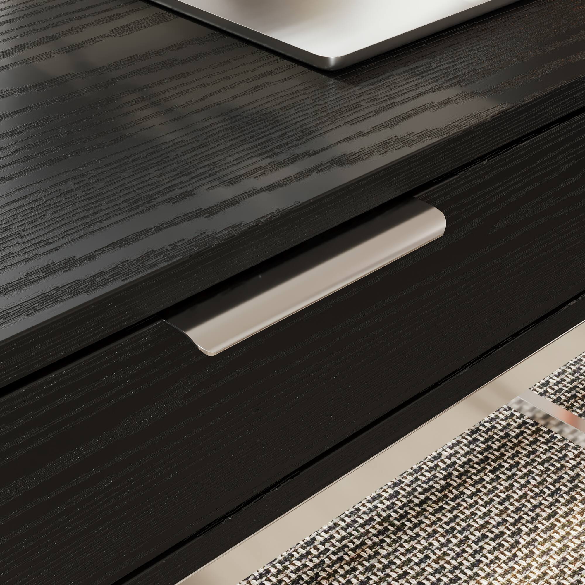 Alt View 2. Famapy - Famapy Modern L - Shaped Office Desk: Spacious, Stylish & Organized Workstation - Black.