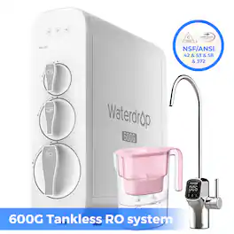 Waterdrop - G3P600 Reverse Osmosis System Extra WD-PT-05P Water Filter Pitcher - White