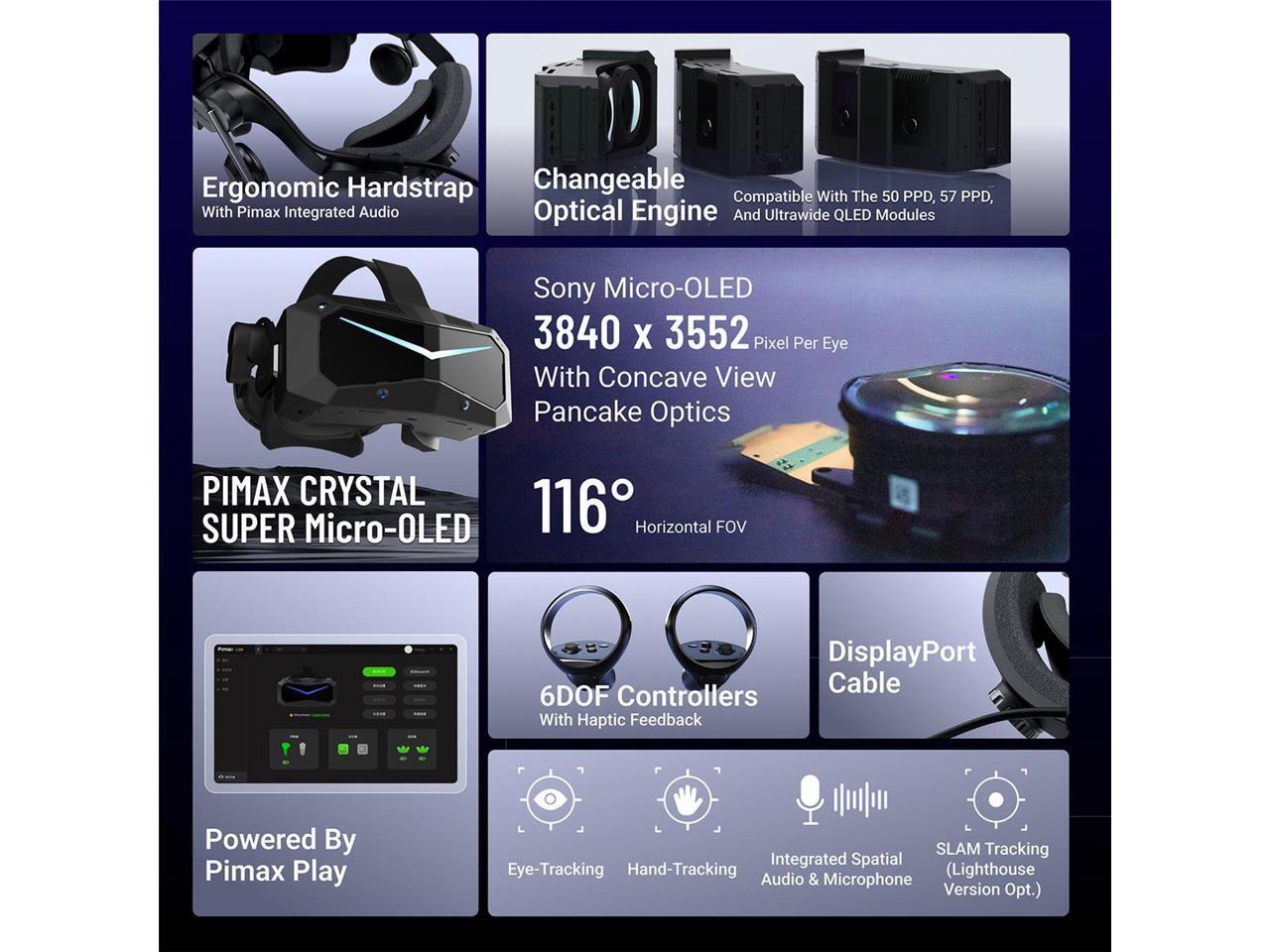 Pimax Crystal Super 8K Micro OLED Virtual Reality Headset with