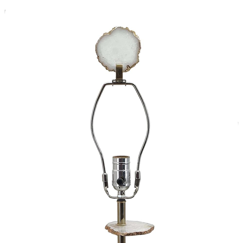 Alt View 3. Luckbyte - 14x29.5 Inch Smoke Agate Slice Table Lamp With Marble Base.