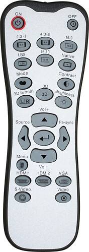 Front Standard. Optoma - Remote for GT750 and GT750E Projectors.