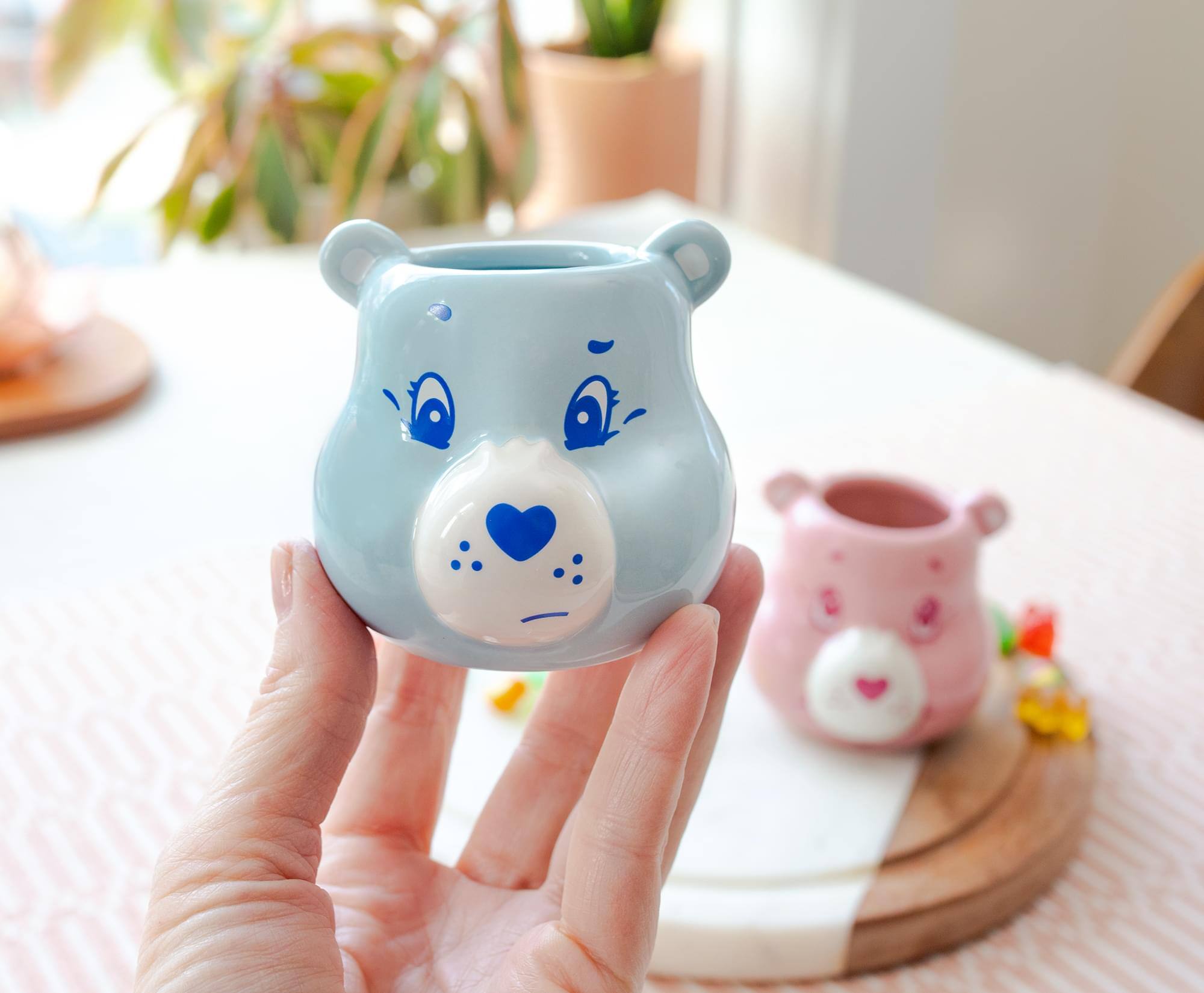 Alt View 2. Care Bears - Care Bears Grumpy Bear Sculpted Ceramic Mini Mug | Holds 3 Ounces - Blue.