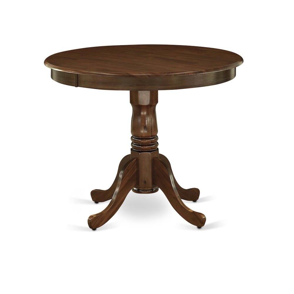 Angle. FurniFact - Round Dining Table - Brown.