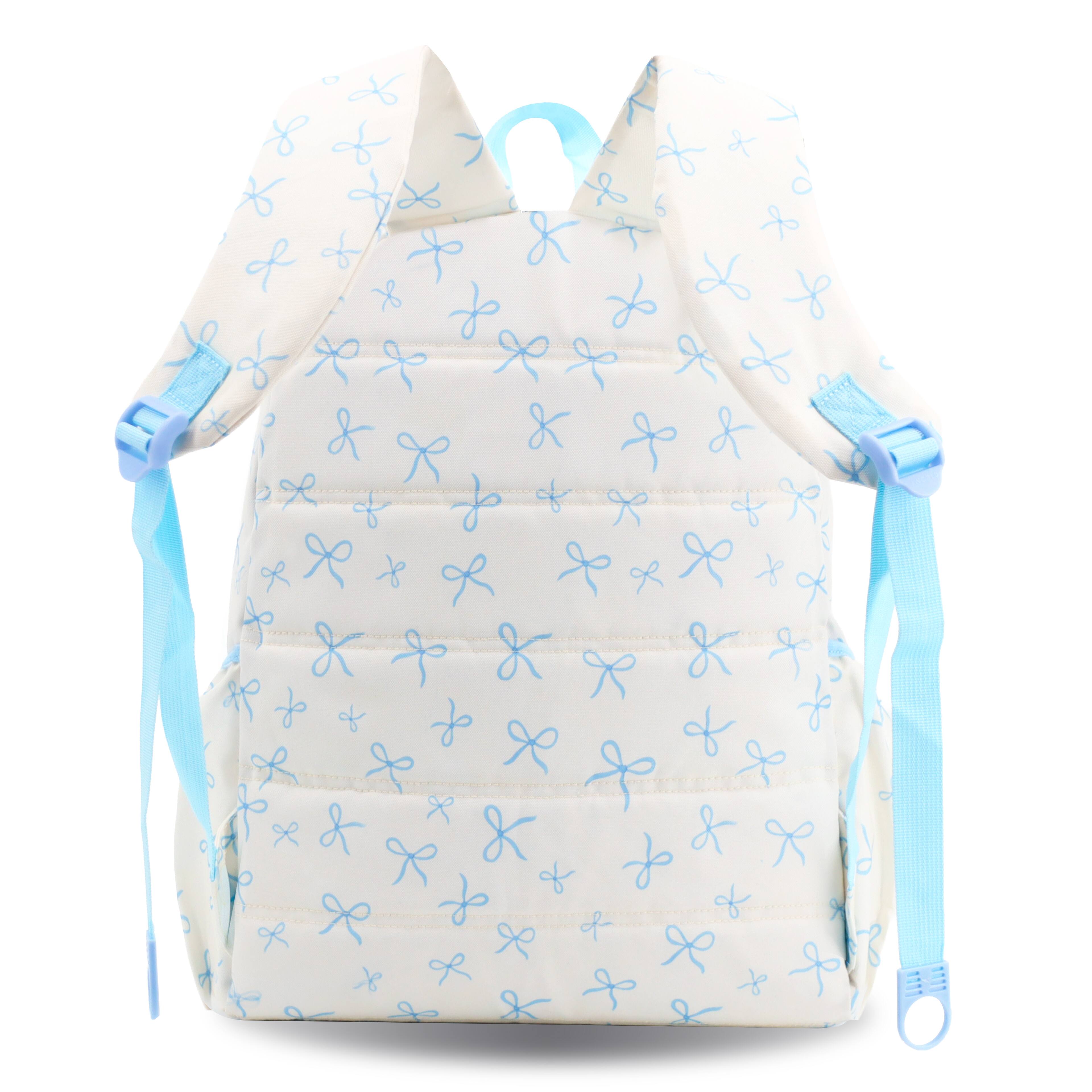 Back. J World - J World Unisex Oz 17" Daily Backpack For School And Travel - Blue Bows - BLUE BOWS.