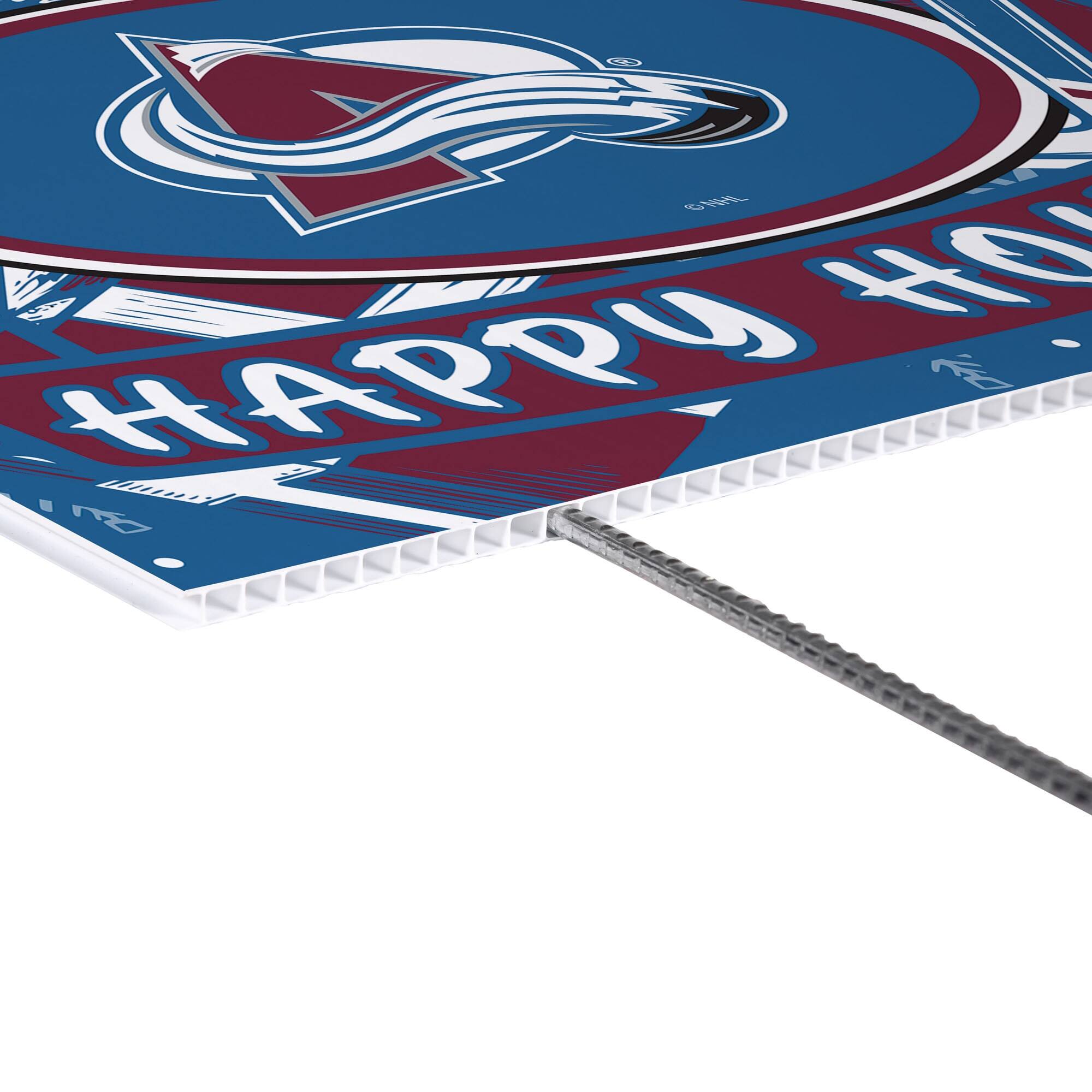 Alt View 2. Evergreen Enterprises - Colorado Avalanche 24" x 18" Happy Holidays Christmas Outdoor Staked Yard Sign - Multicolor.