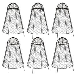 Sunnydaze - Iron Mesh Cloche Plant Protector with Removable Cover - 6-Pack - Silver