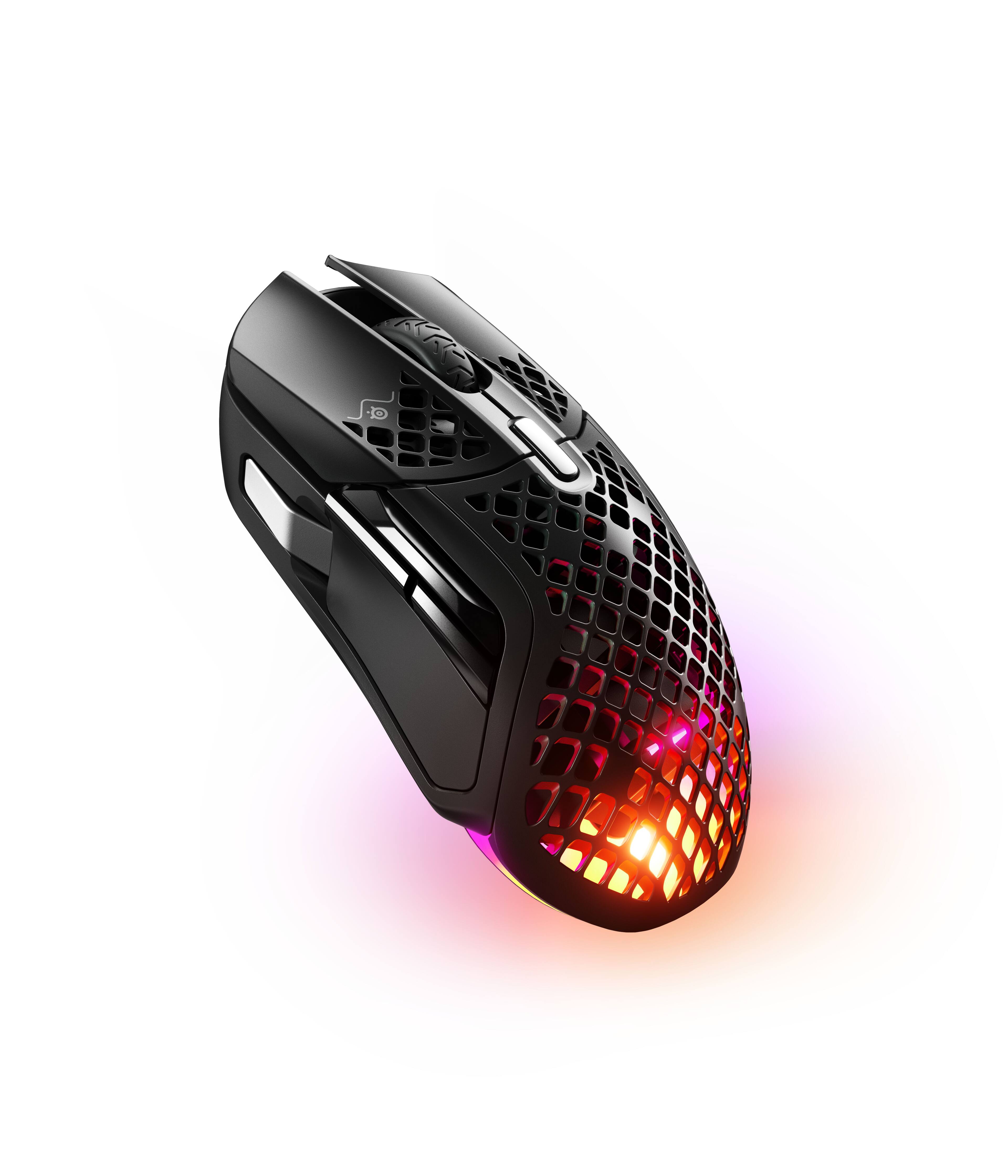Alt View 14. SteelSeries - Aerox 5 Ultra Lightweight Honeycomb Water Resistant Wireless RGB Optical Gaming Mouse With 9 Programmable Buttons - Black.