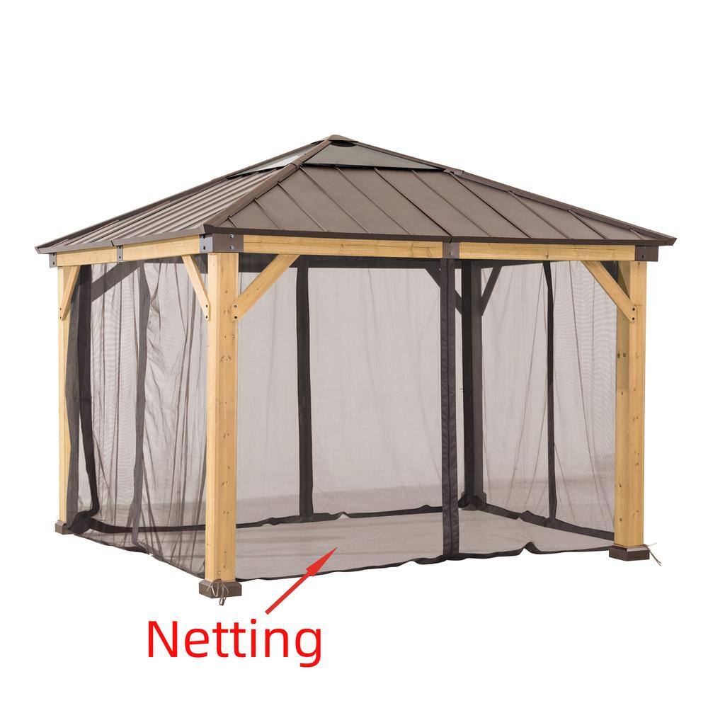 Alt View 1. SUNJOY - Universal Mosquito Netting for 9 × 9 ft Wood Framed Gazebos - Beige.