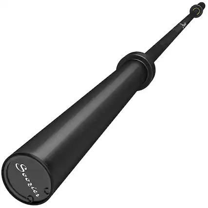 Front. Soozier - 7.2ft Barbell Bar, 2 Inch Weight Bar, 44 lbs with Rotating Sleeves and Non-Slip Knurling Grip, 1500lbs Weight Capacity - Black.