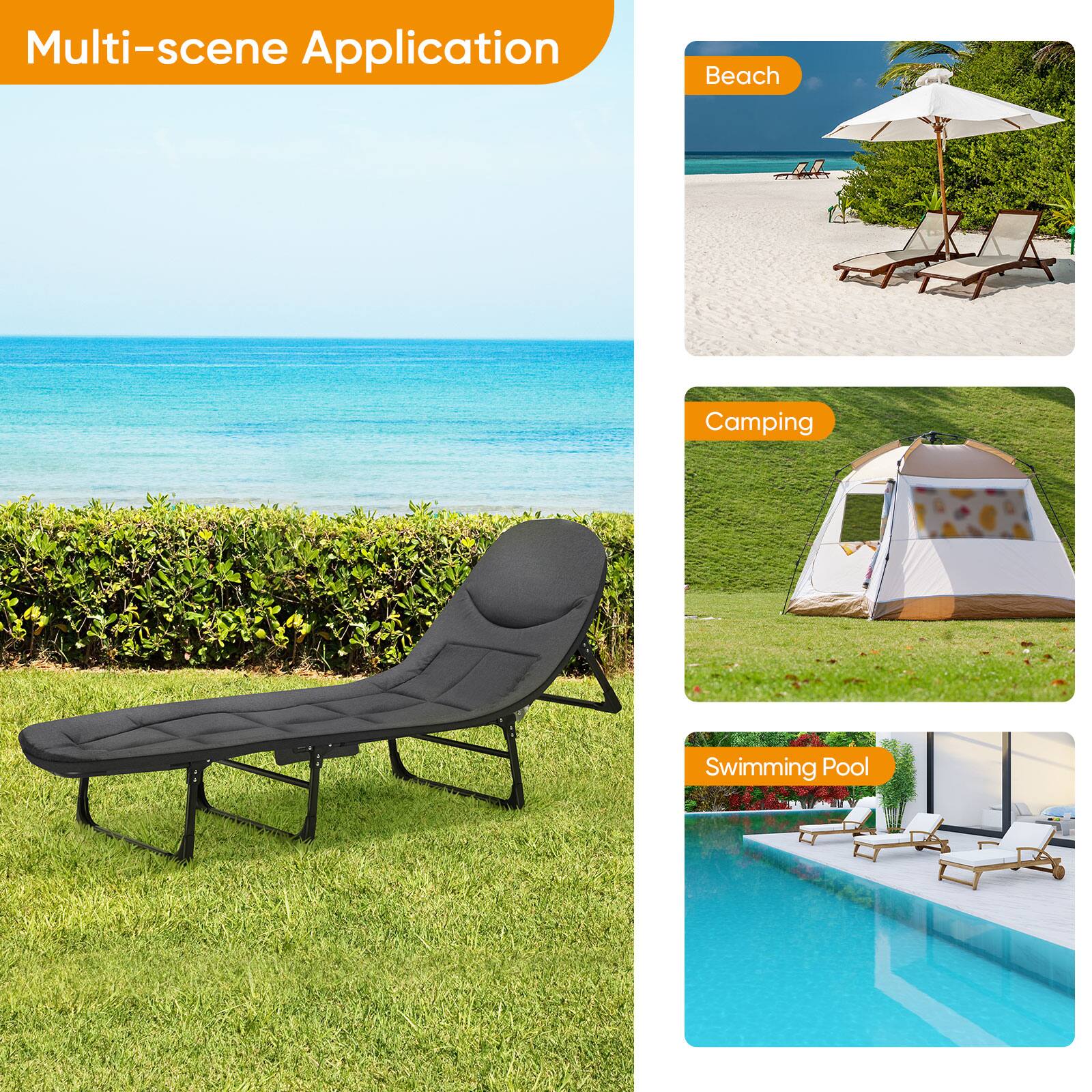 Multi-scene Application

- Beach
- Camping
- Swimming Pool