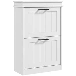 Halitaa - Shoe Cabinet,with 2 Flip Drawers & Adjustable Shelves for 10 Pairs,for Narrow Hallway,Apartment,Small Space Living - White