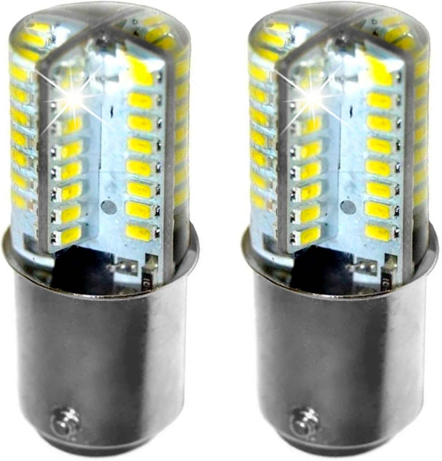 HQRP - 2-Pack BA15d LED Bulbs 220V 64xSMD3014 Cool White for Singer/Husqvarna/Bernina/Pfaff Sewing Machines
