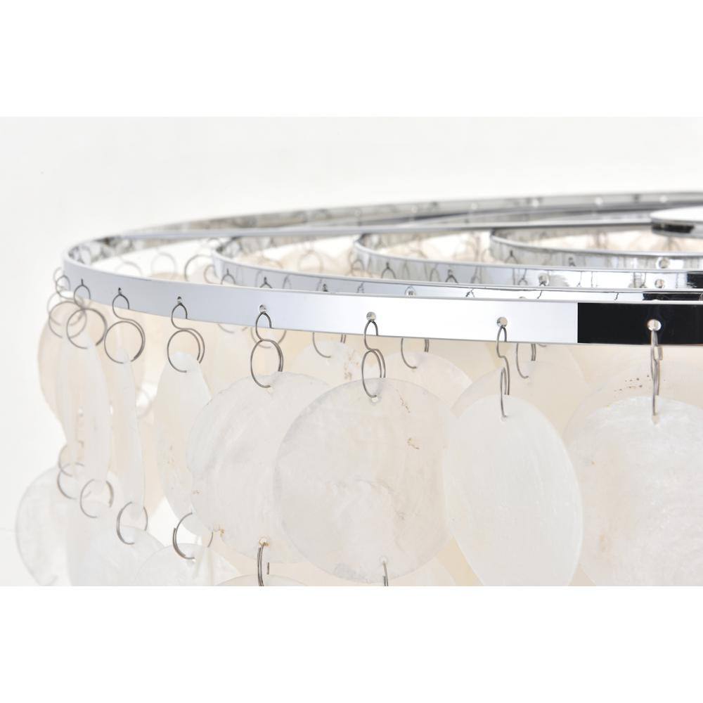 Alt View 2. Living District - Selene 4 light Chrome Pendant - Chrome And White.