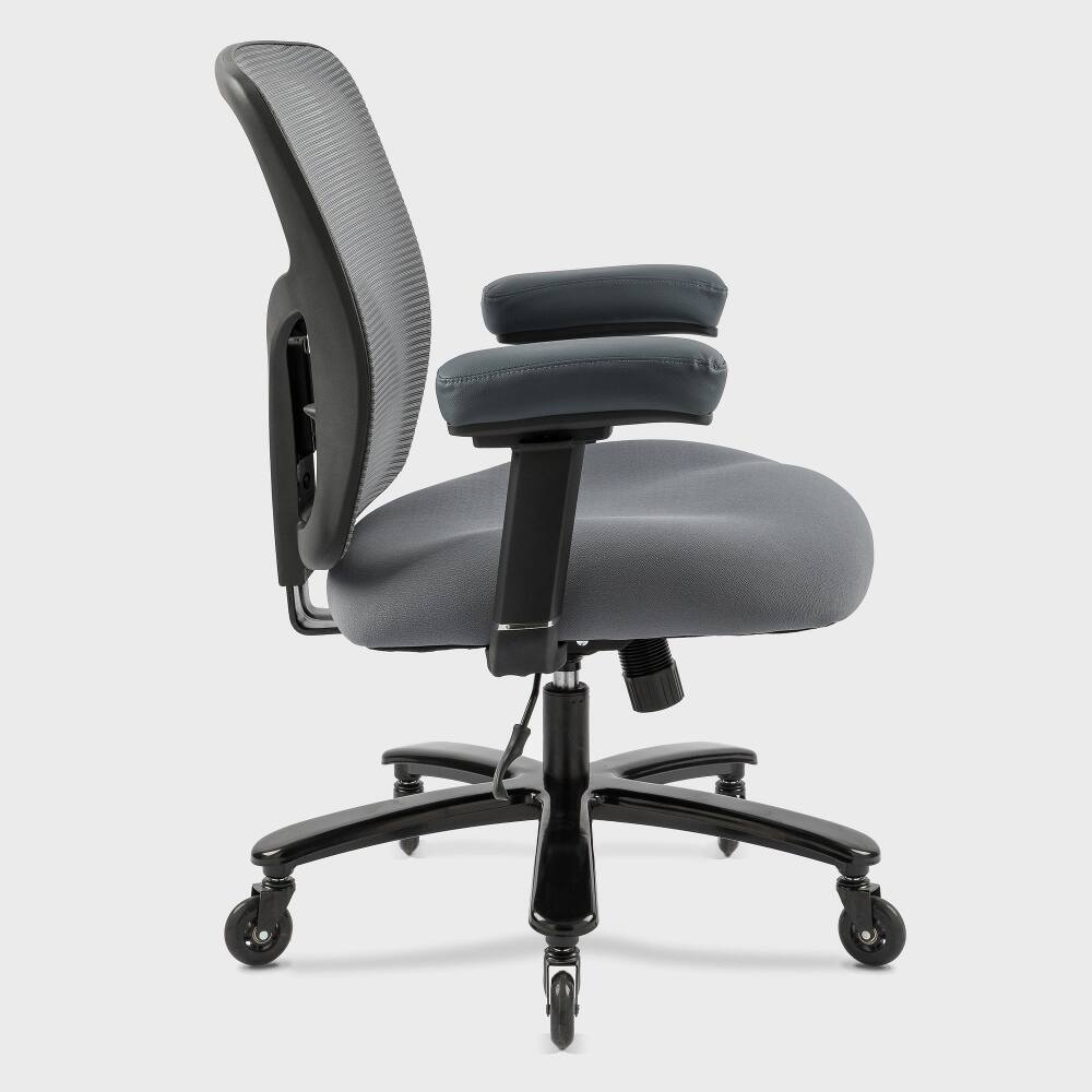 Angle. Loheer - Loheer Big & Tall Office Chair, 400 lbs Heavy-Duty Ergonomic Mesh Chair, Wide Seat, Adjustable Lumbar Support - Black.