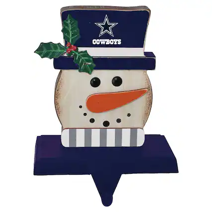 Front. The Memory Company - Dallas Cowboys Snowman Stocking Holders - Multicolor.