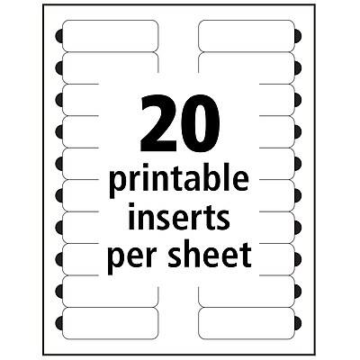 20 printable inserts per sheet