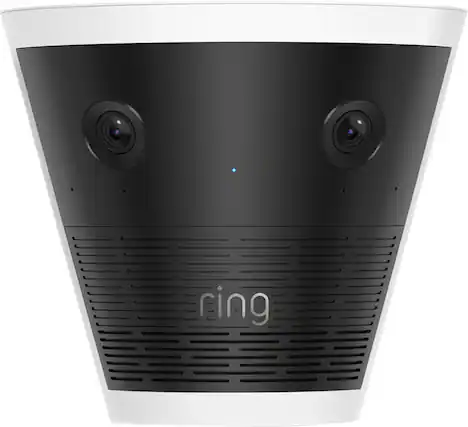 Front. Ring - Ring Elite 140 — Two Retinal 4K Smart Cameras, 140° View, Built for Business, Panorama Control, Plug-In and PoE - Black.