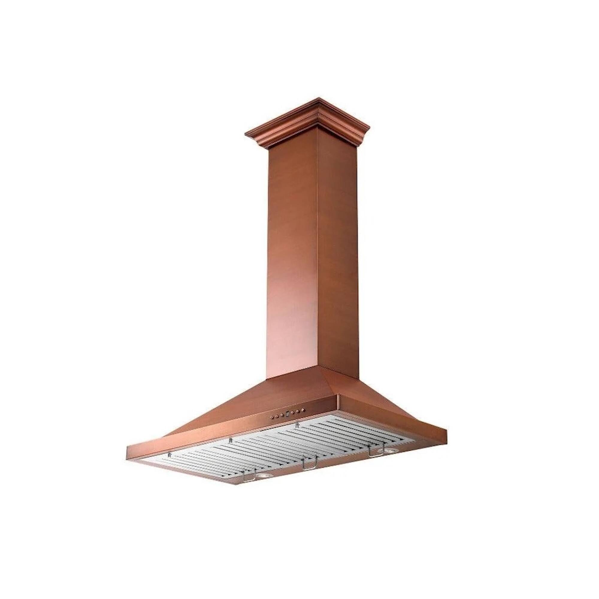 Angle. ZLINE - Designer 30" Externally Vented Range Hood - Copper.