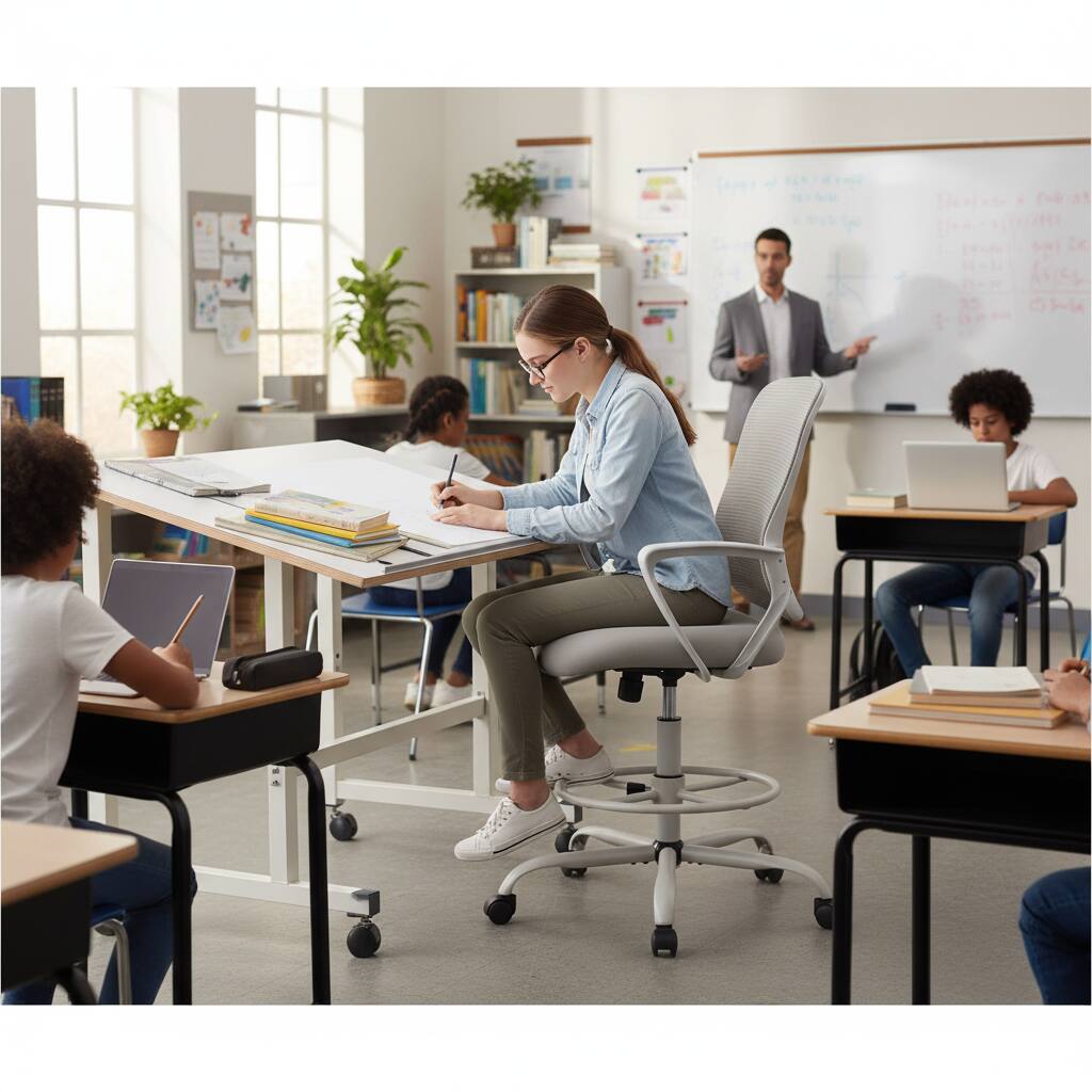 Alt View 4. AOITUN - Office Chair, Ergonomic Tall Mesh Office Chair with Storable Lumbar Support, Adjustable Foot Ring , Gray - Gray.