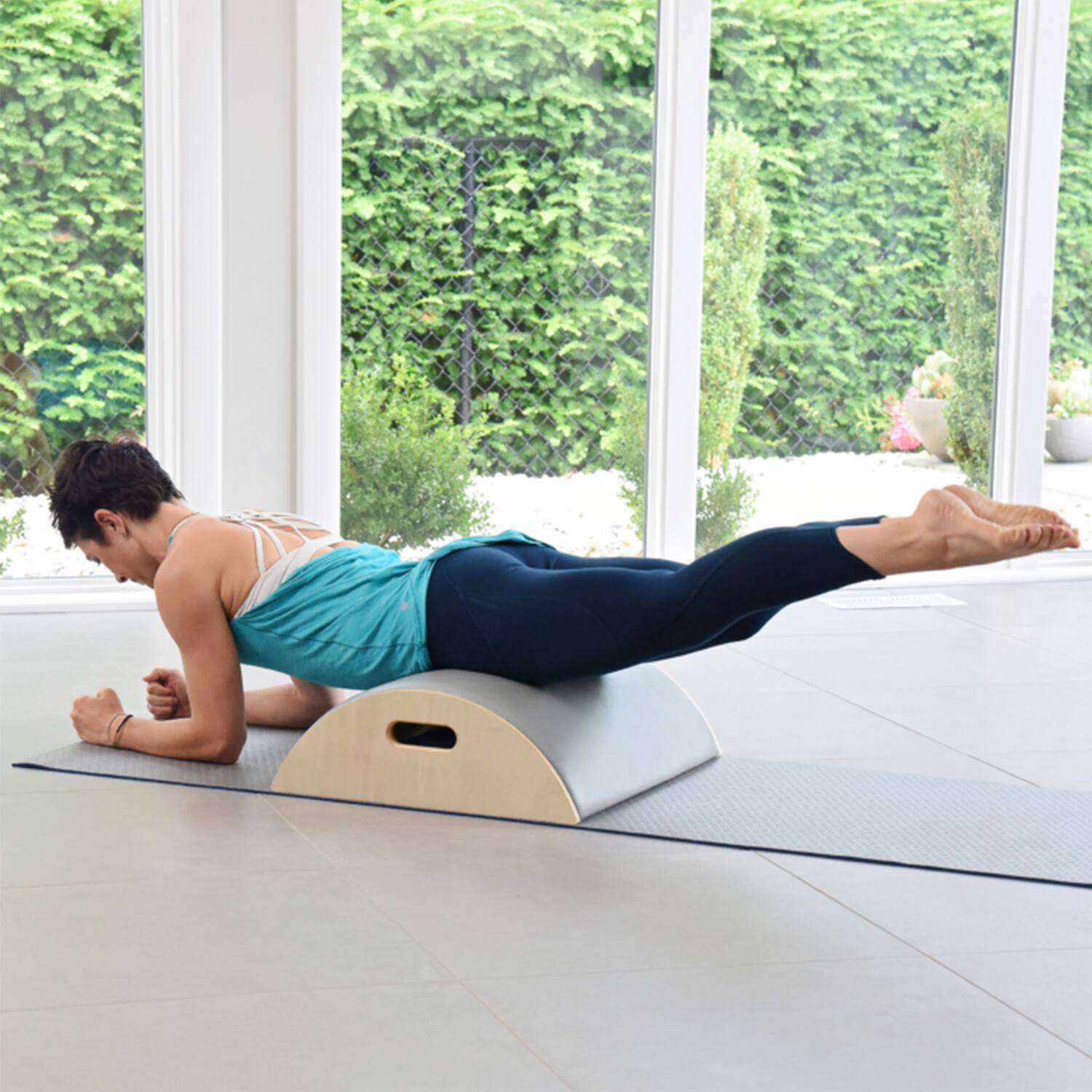 Alt View 4. Stamina Products - Stamina Products AeroPilates Precision Series Pilates Equipment Spine Arc Barrel - Gray.