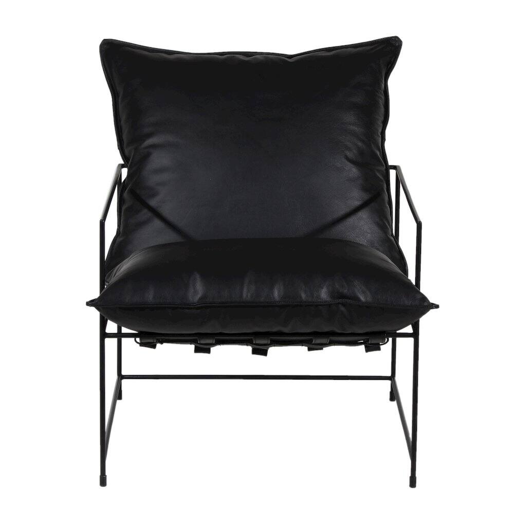 Alt View 1. Porter Designs - Hagen Black Iron Frame Accent Chair - Black.