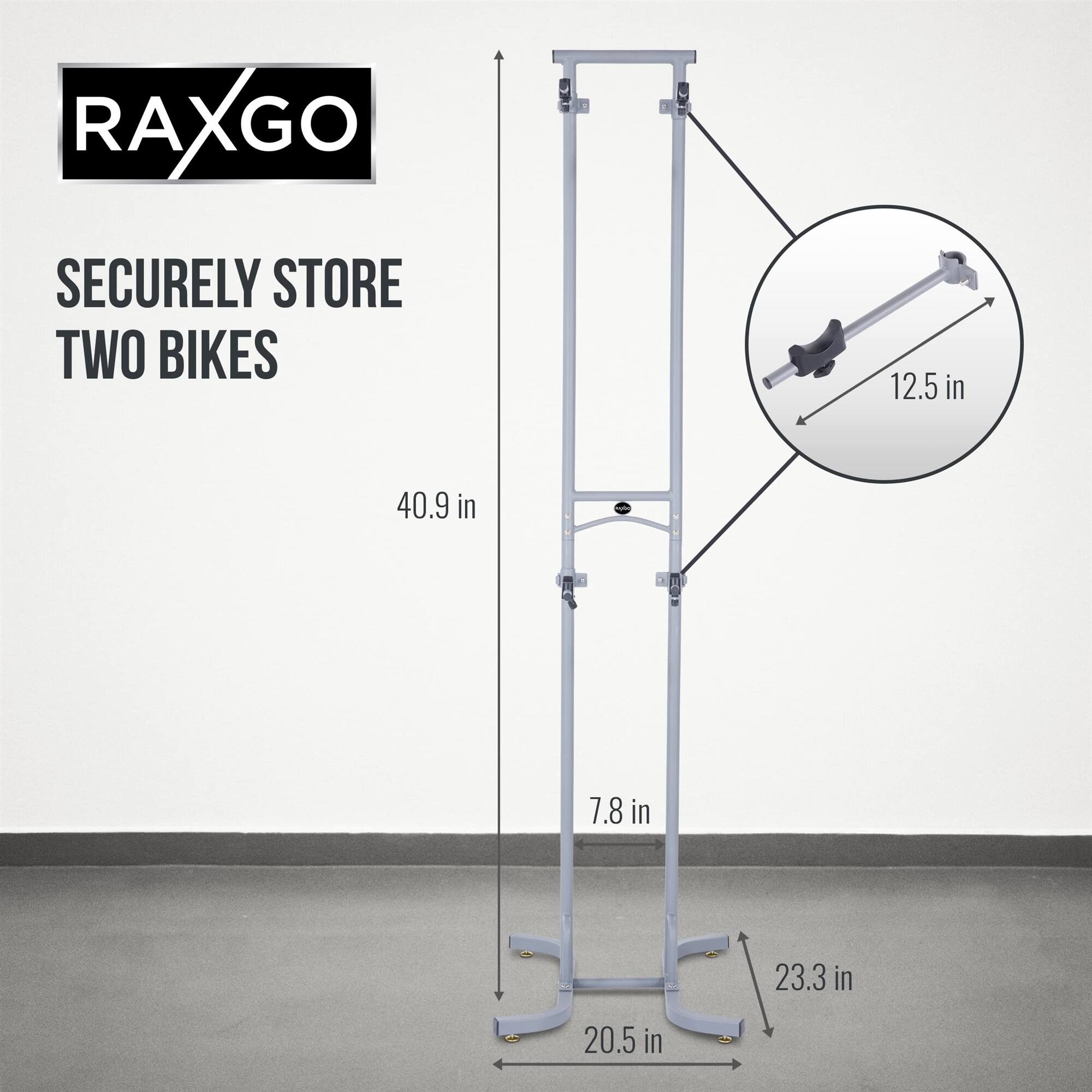 RAXGO GO SECURELY STORE TWO BIKES 12.5 in 40.9 in - 7.8 in 23.3 in 20.5 in