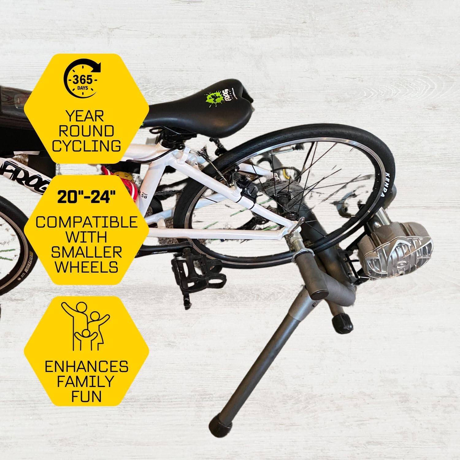 -365 DAYS YEAR ROUND CYCLING  
20"-24" COMPATIBLE WITH SMALLER WHEELS  
FROG KENDA ENHANCES FAMILY FUN