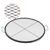 Front. VEVOR - X-Marks Fire Pit Grill Grate,Round Cooking Grate,Heavy Duty Steel Campfire BBQ Grill Grid with Handle and Support X Wire - Black.