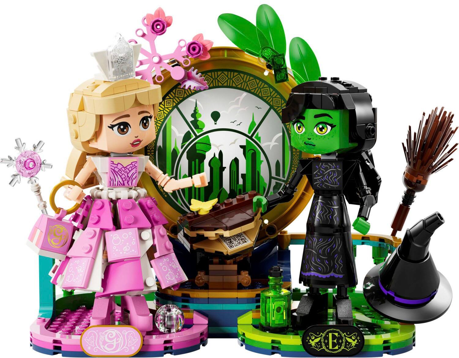 Angle. LEGO - Wicked Elphaba & Glinda Figures Fantasy Playset, Kids Witch Toys 75682.