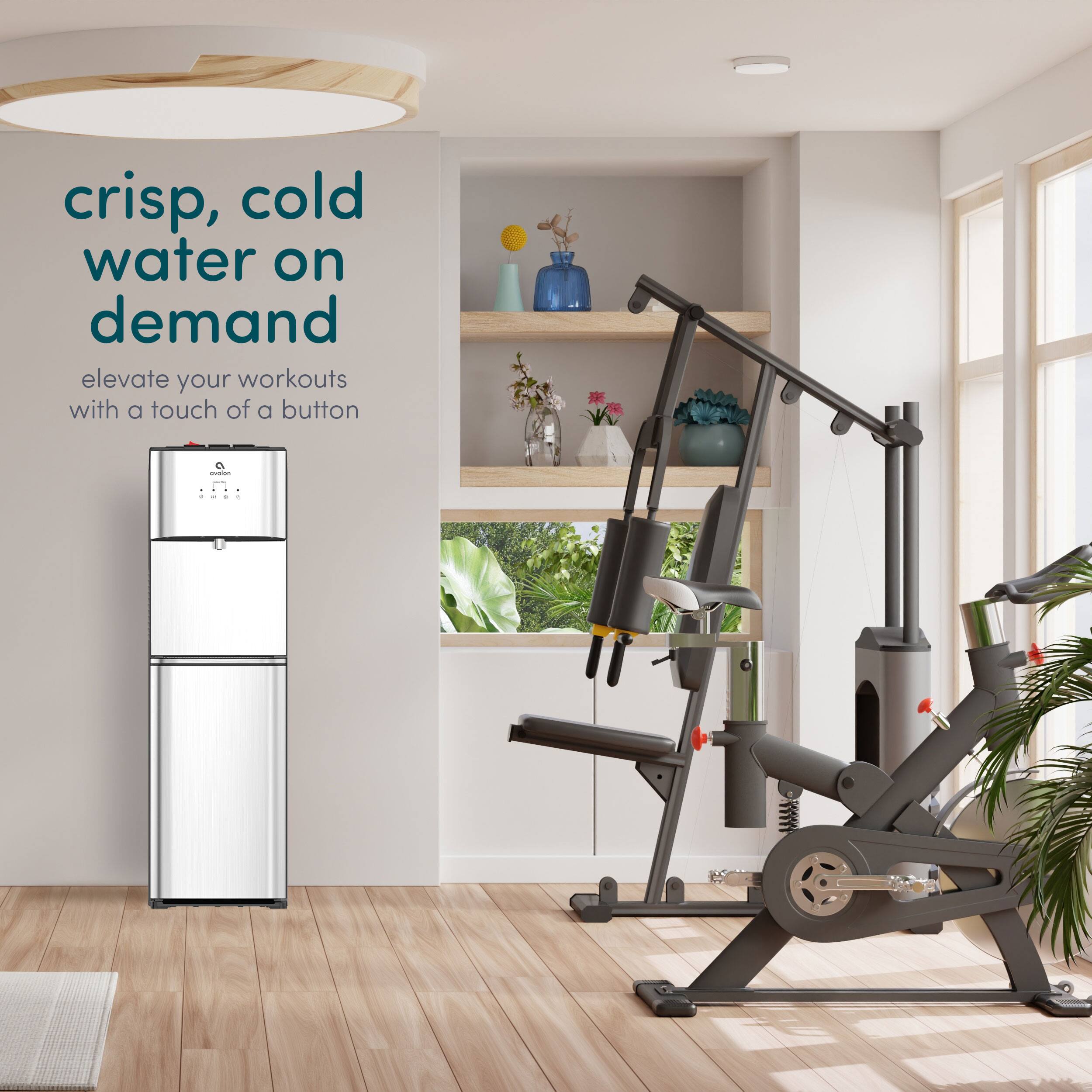 crisp, cold water on demand elevate your workouts with a touch of a button