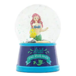 Disney - The Little Mermaid Ariel and Flounder Light-Up Snow Globe | 6 Inches Tall - Blue