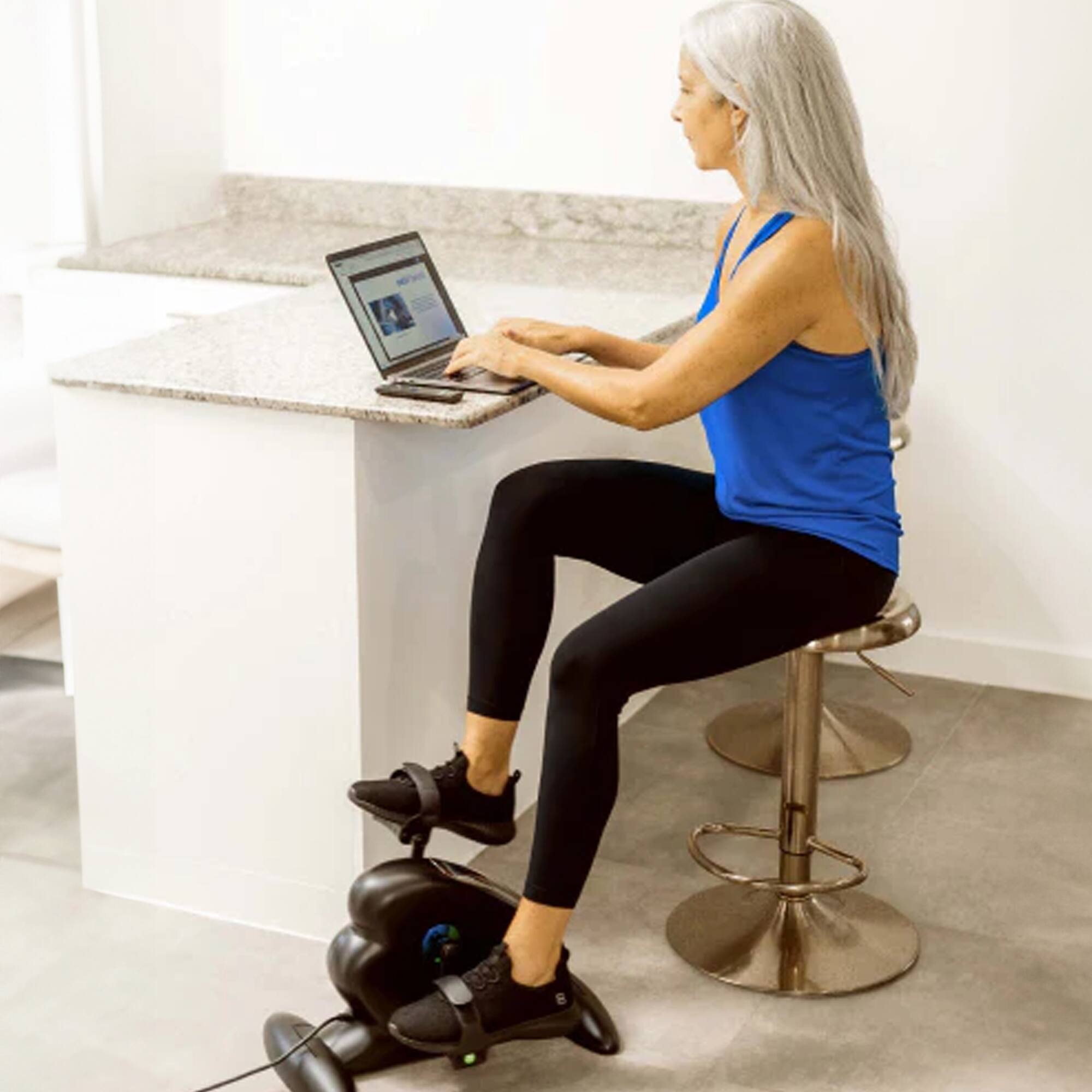 Alt View 8. REATHLETE - REATHLETE CYCLO Compact Electric Pedal Exerciser for Training and Rehabilitation - Black.