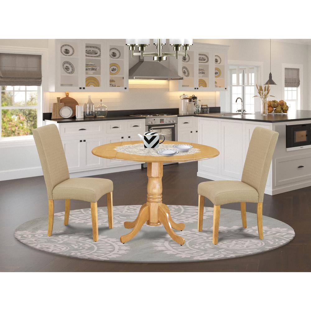 Left. East West Furniture - Dining Room Set Oak - Brown.