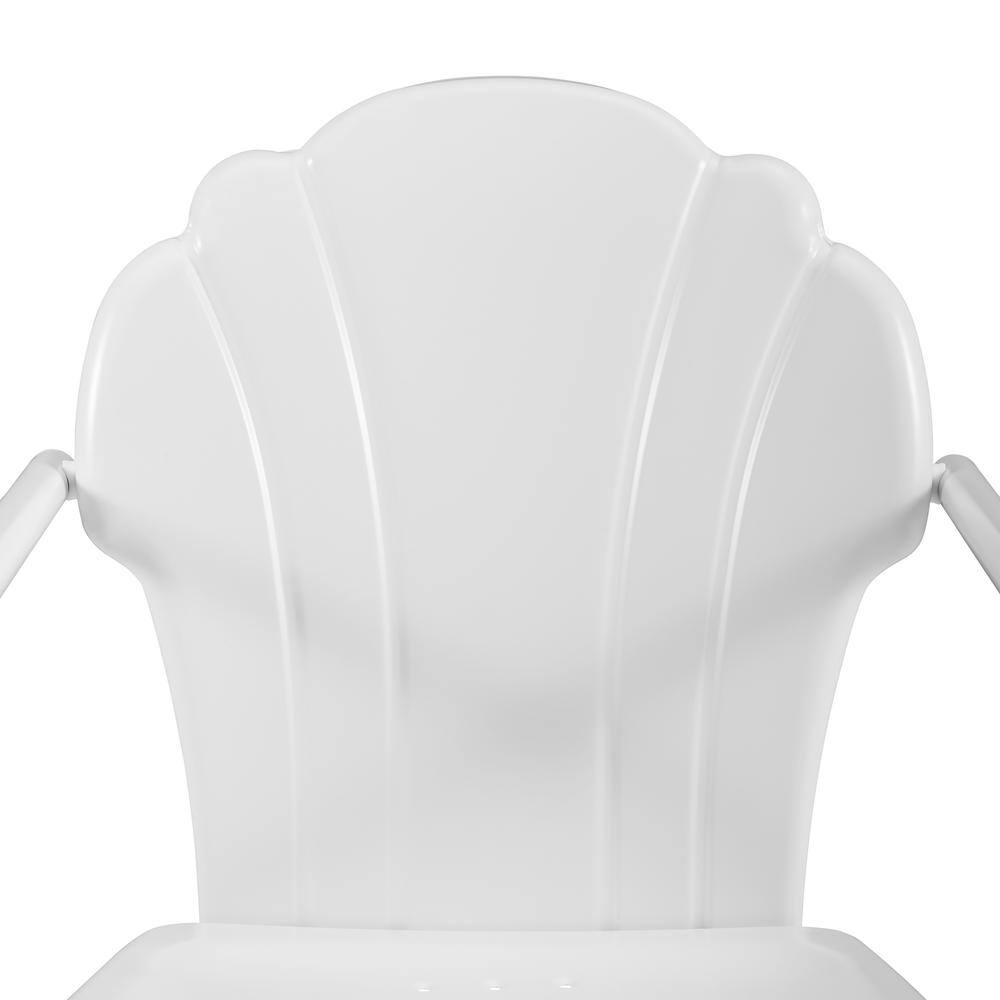 Alt View 2. Crosley Furniture - Tulip 3Pc Retro Outdoor Bistro Set - Bistro Table & 2 Chairs - White Satin.