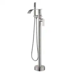 Boyel Living - Brushed Bathtub Faucet Dual Function 360 Degrees Rotatable 1.5m SUS304 Hose Single Handle - Brushed Nickel