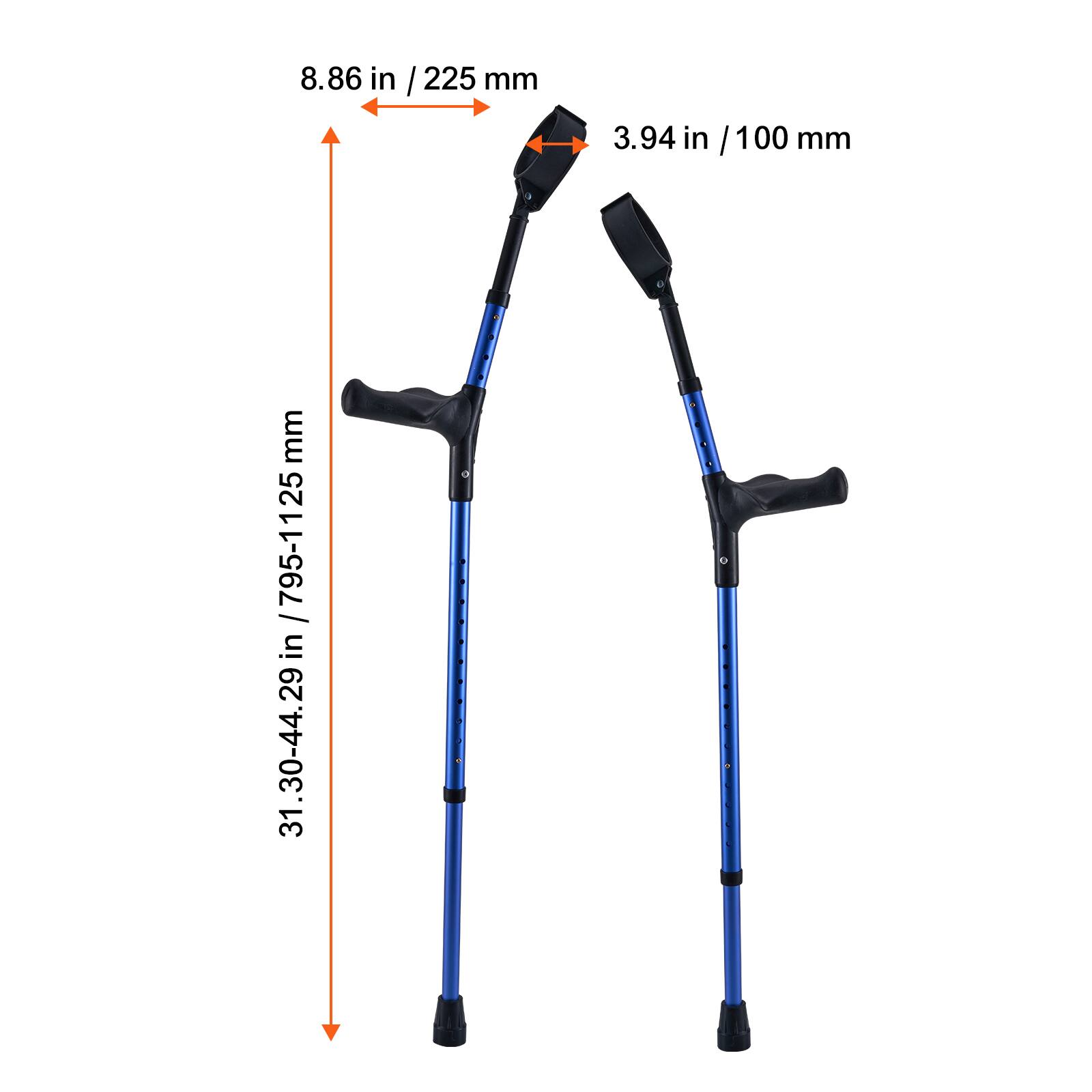 8.86 in / 225 mm  
3.94 in / 100 mm  
31.30-44.29 in / 795-1125 mm