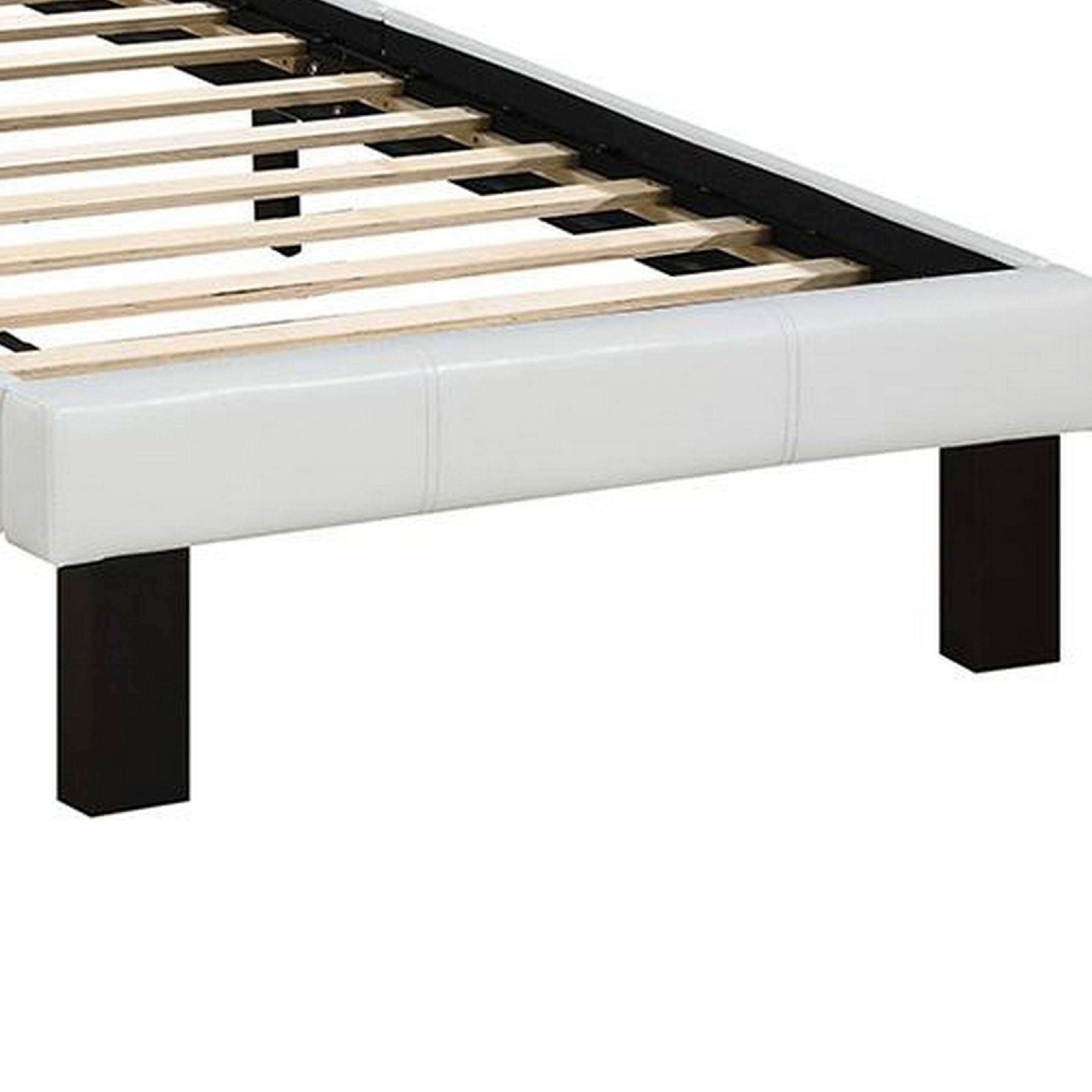 Alt View 3. Manhattan Lane - Faux Leather Upholstered Twin size Bed With tufted Headboard - White.