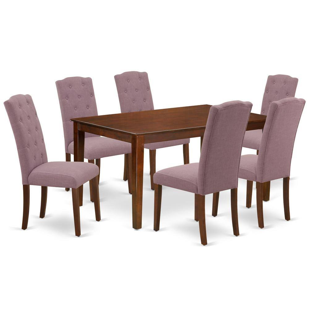 Back. East West Furniture - Dining Room Set Mahogany - Brown.