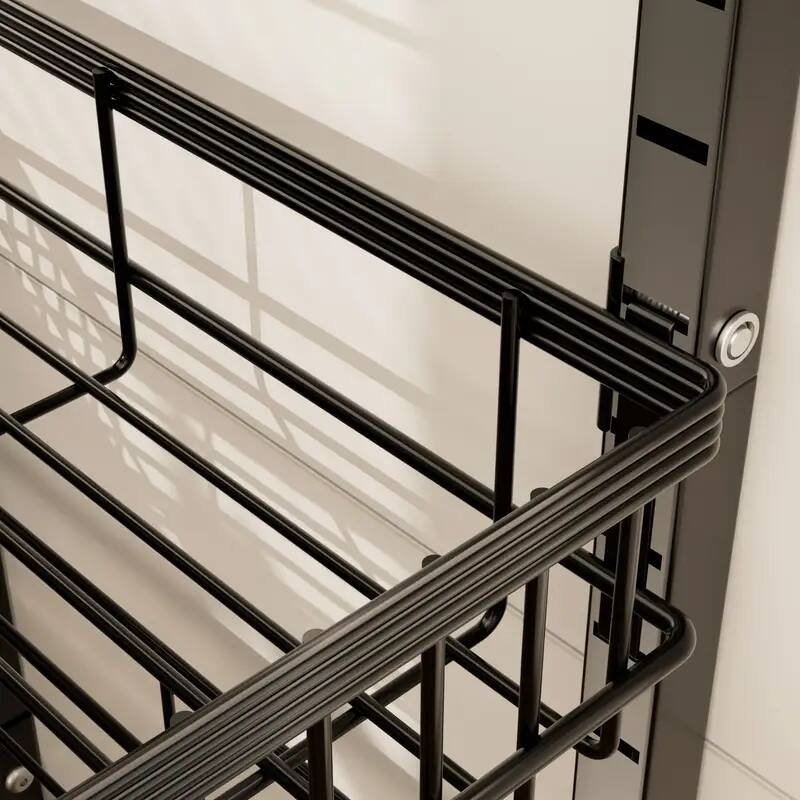 Alt View 2. Malletson - 4-Tier Kitchen Snack Cart with Wheels – Versatile Rolling Storage Cart for Kitchen - Black.