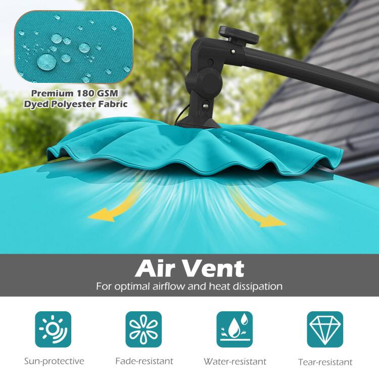 Premium 180 GSM Dyed Polyester Fabric Air Vent  
For optimal airflow and heat dissipation  
Sun-protective  
Fade-resistant  
Water-resistant  
Tear-resistant
