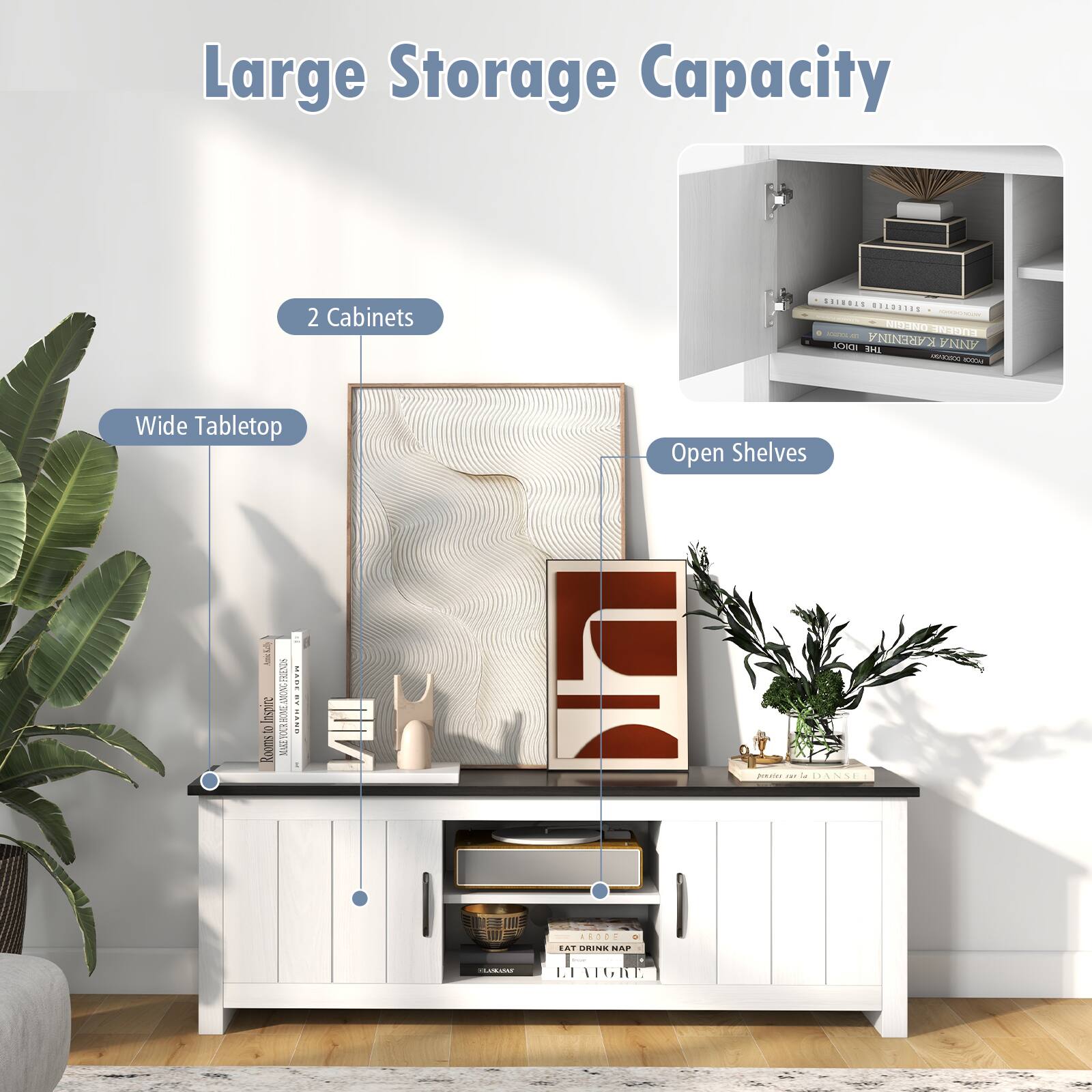 Large Storage Capacity  
2 Cabinets  
Wide Tabletop  
Open Shelves  

SOLADAS SELECTED www.mart.com/s  
ONEGIN EUGENE  
LOOK IDIOT  
KARENINA ANNA  
THE accounta natur  

AMAK Inspire OF Rooms  
FRIENDS AMONG HOME YOUR MAKE  
MAR HARD  

pensies net is DANSE  
ABODE FAT DRINK NAS  

1 LIAIGRE
