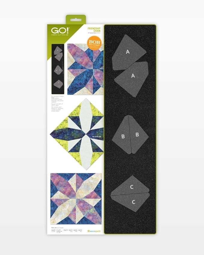 GO! Friendship Chain  
Fabric Cutting Die  

BOB  

A A  
B B  
C C  

GO! Fabric Cutting Die  
GO! Fabric Cutting Die  
GO! Fabric Cutting Die  

AccuQuilt