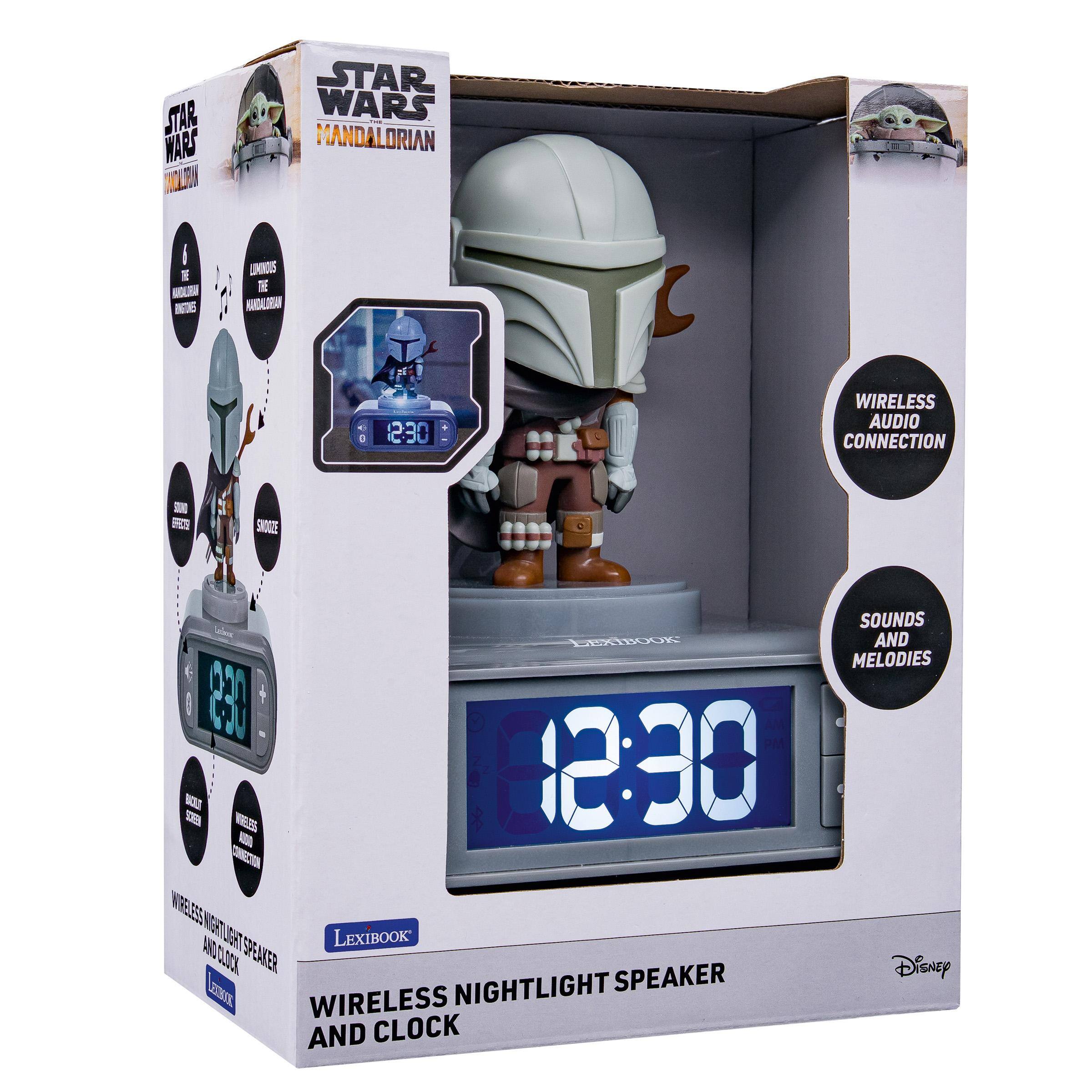 STAR WARS MILLION  
STAR WARS THE MANDALORIAN  
/ DE ENTRITURES  
LIMOS THE  
2:30  
WIRELESS AUDIO CONNECTION  
NE  
SNOOZE  
SOUNDS AND MELODIES  
5299 TUCHE WHELESS AUDO 12:30 CONNECTION WIRELESS NIGHTLIGHTS LEXIBOOK AND CLOCK SPEAKER SPEAKER Disney LEXBOX WIRELESS NIGHTLIGHT AND CLOCK