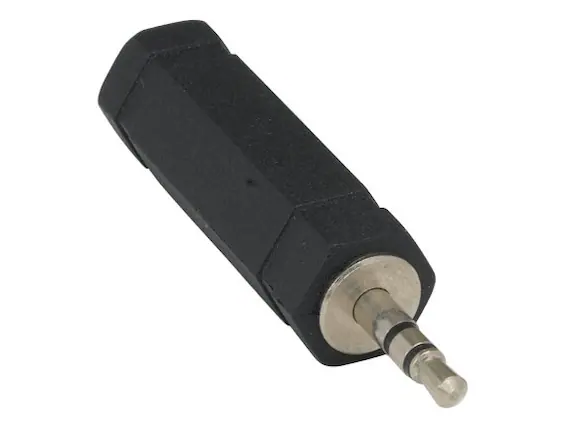 Front. Cable Leader - 3.5mm Stereo Male to 6.3mm(1/4") Stereo Female Adapter - Black.