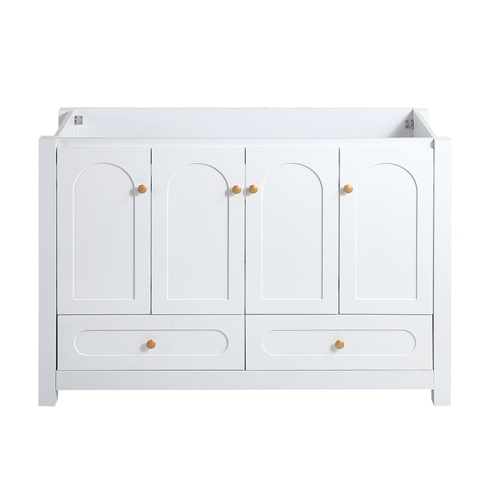 Boyel Living - 48 Inch Bathroom Vanity Abundant Storage 4 Soft Close Doors 2 Drawers Bathroom Cabinet Without Ceramic Basin - White