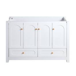 Boyel Living - 48 Inch Bathroom Vanity Abundant Storage 4 Soft Close Doors 2 Drawers Bathroom Cabinet Without Ceramic Basin - White